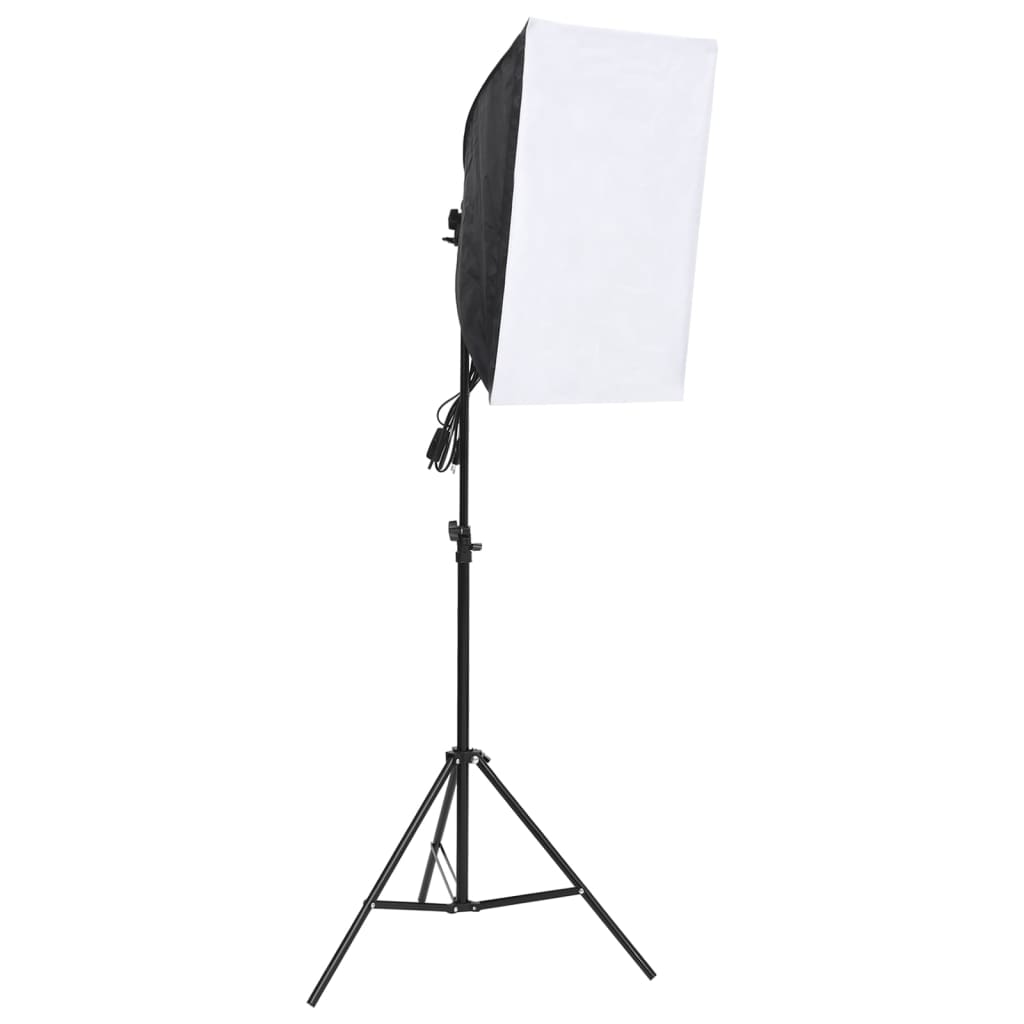 Set studio foto cu lampă softbox, fundal și reflector