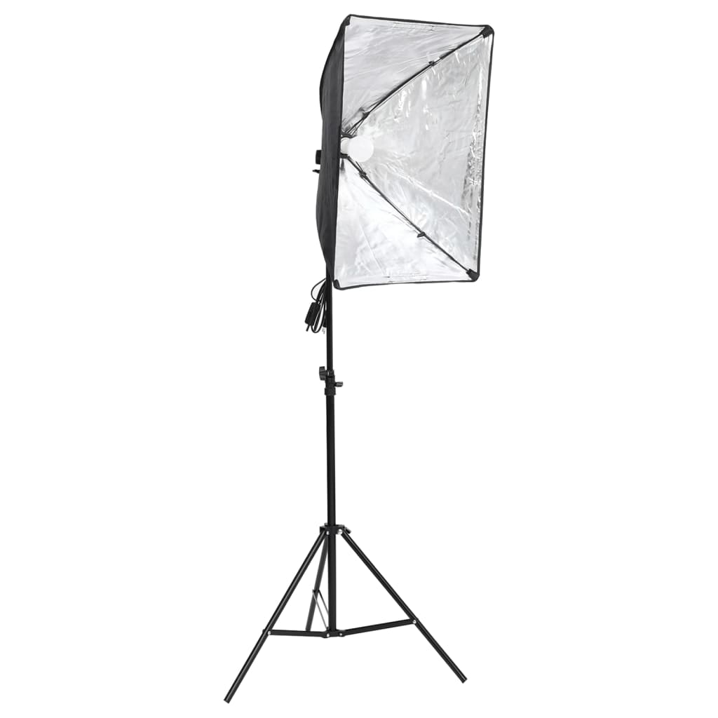 Set studio foto cu lampă softbox, fundal și reflector