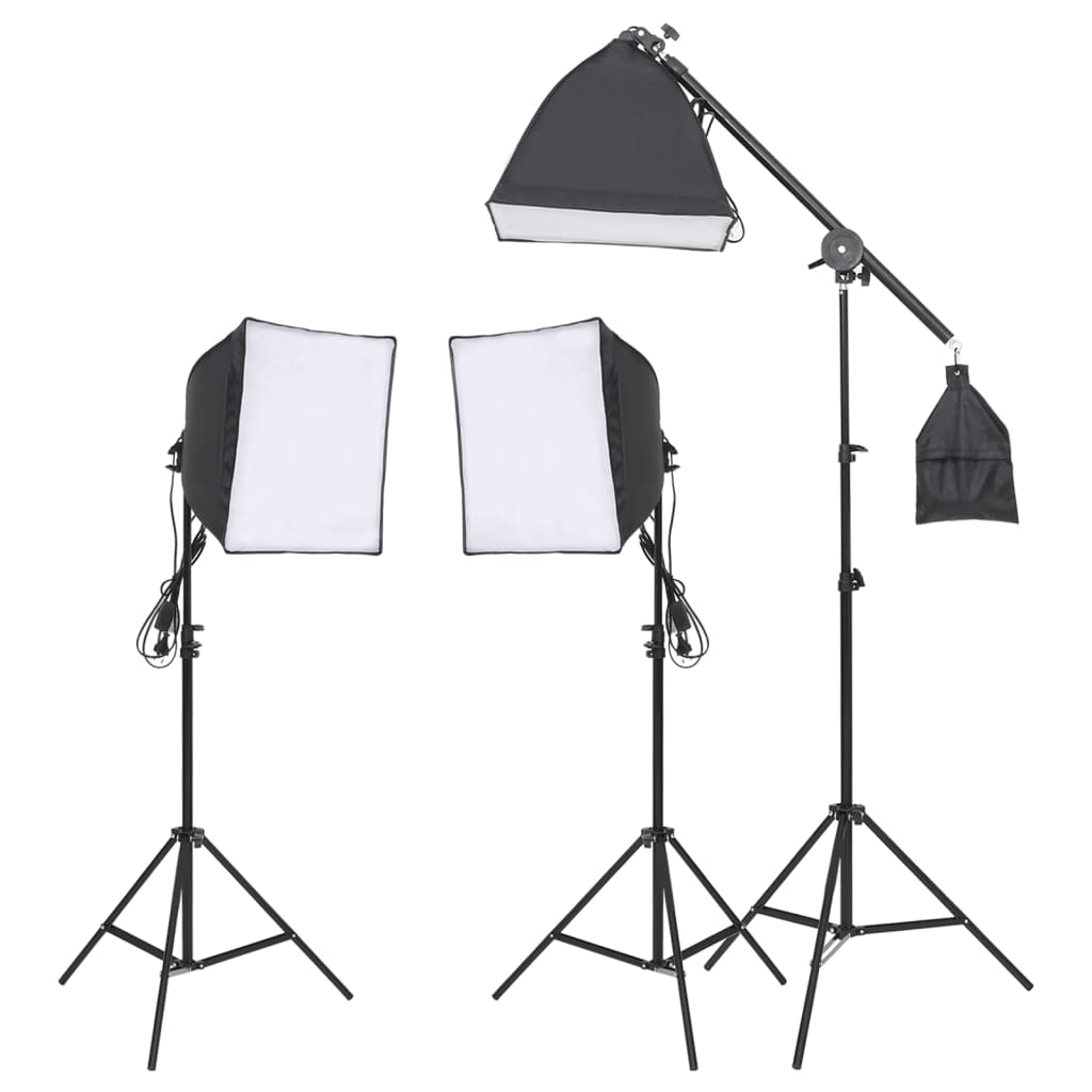 Kit studio foto cu set de lumină și fundal