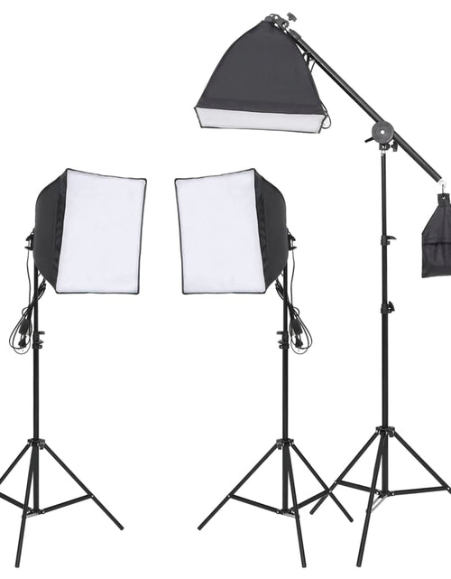 Încărcați imaginea în vizualizatorul Galerie, Set studio foto cu set de lumini, fundal și reflector
