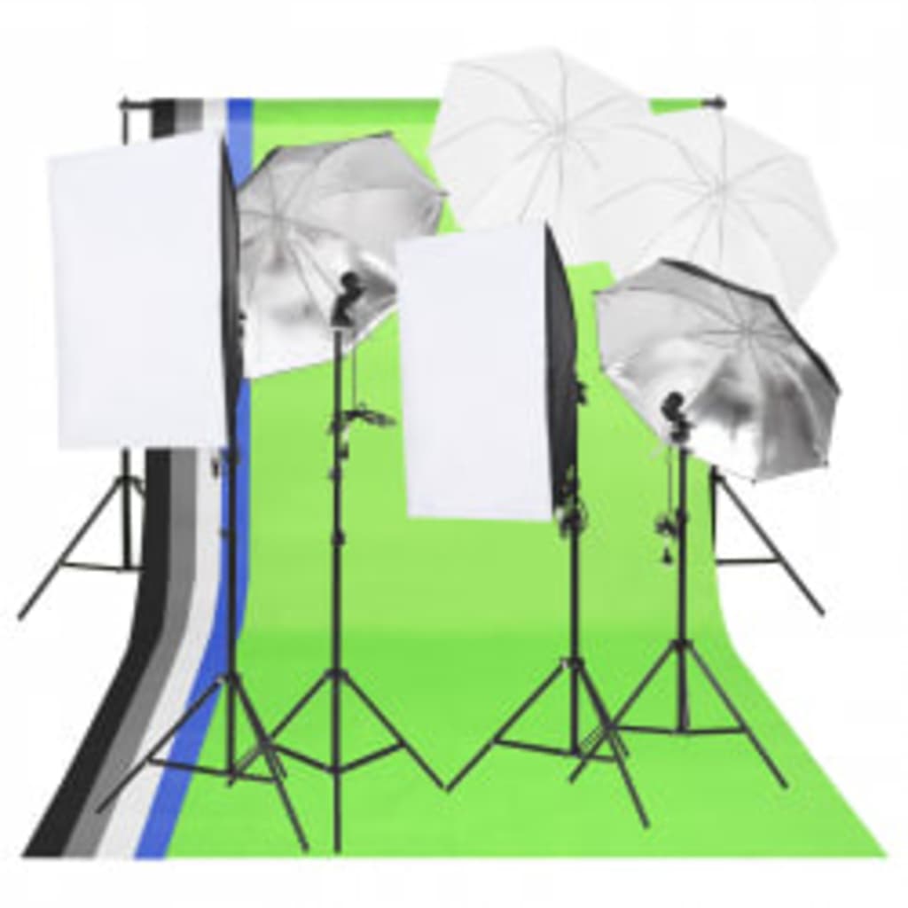 Kit studio foto cu set de lumini, fundal și reflector