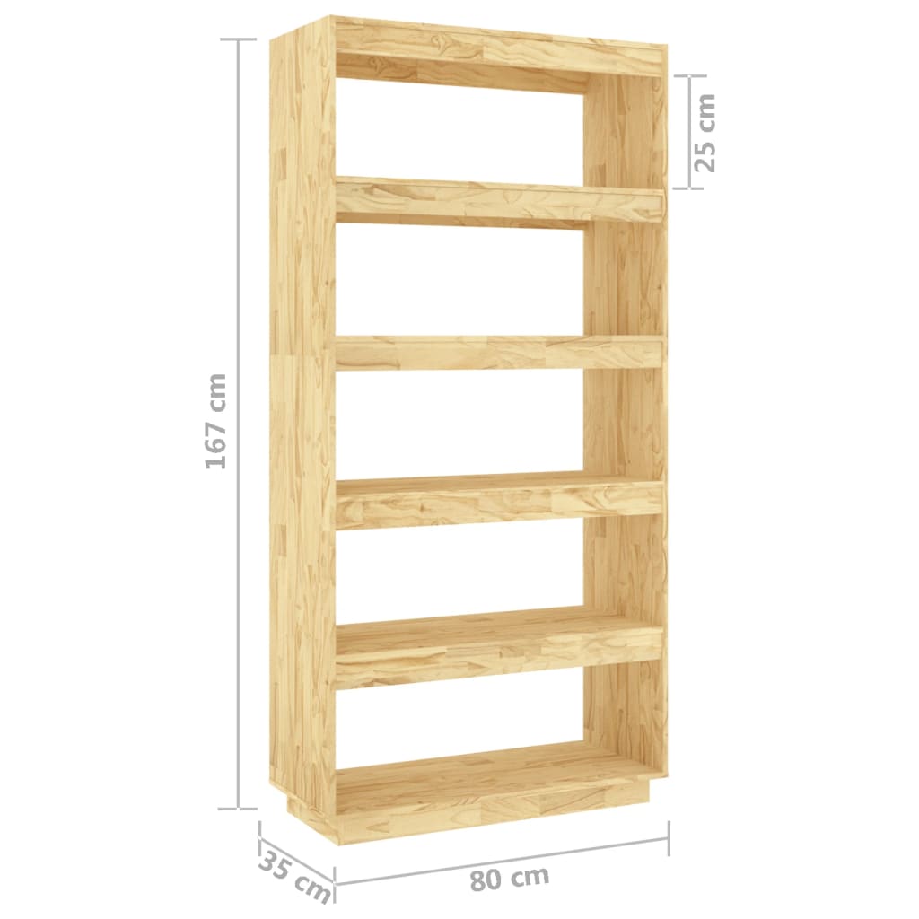 Bibliotecă/Separator cameră, 80x35x167 cm, lemn masiv pin