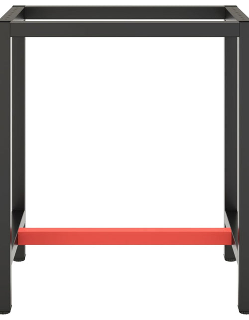 Загрузите изображение в средство просмотра галереи, Cadru banc de lucru, negru mat/roșu mat, 70x50x79 cm, metal
