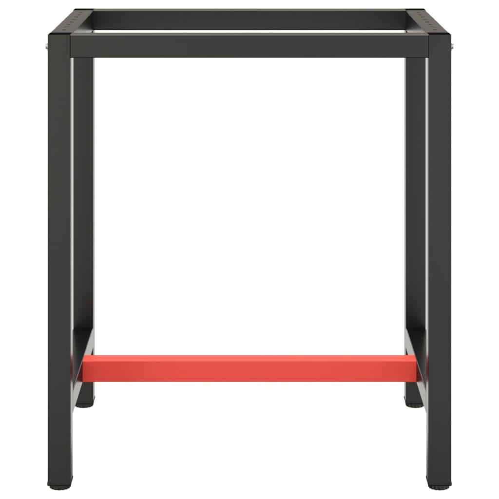 Cadru banc de lucru, negru mat/roșu mat, 70x50x79 cm, metal