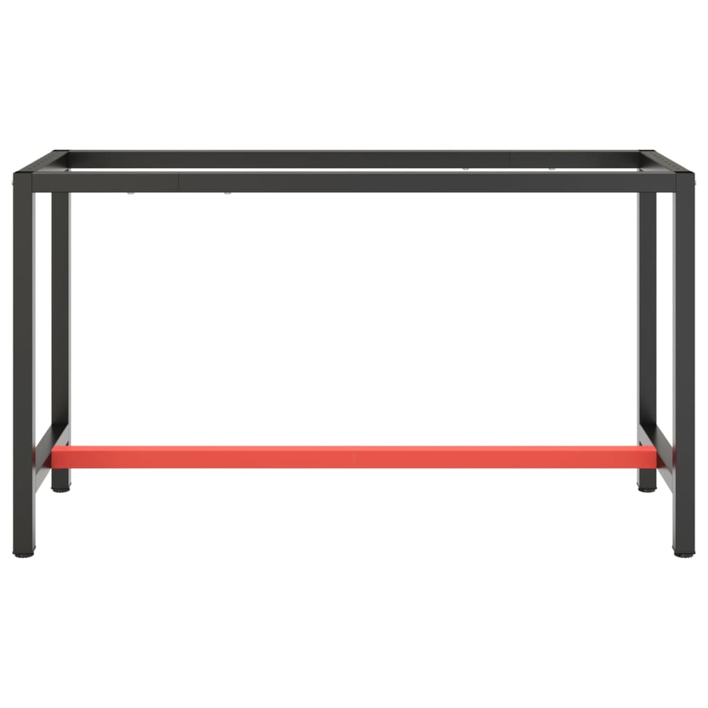 Cadru banc de lucru, negru mat/roșu mat, 140x50x79 cm, metal
