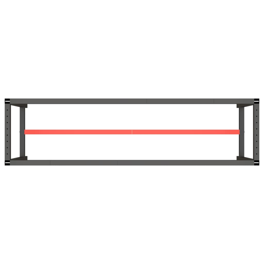 Cadru banc de lucru, negru mat/roșu mat, 190x50x79 cm, metal