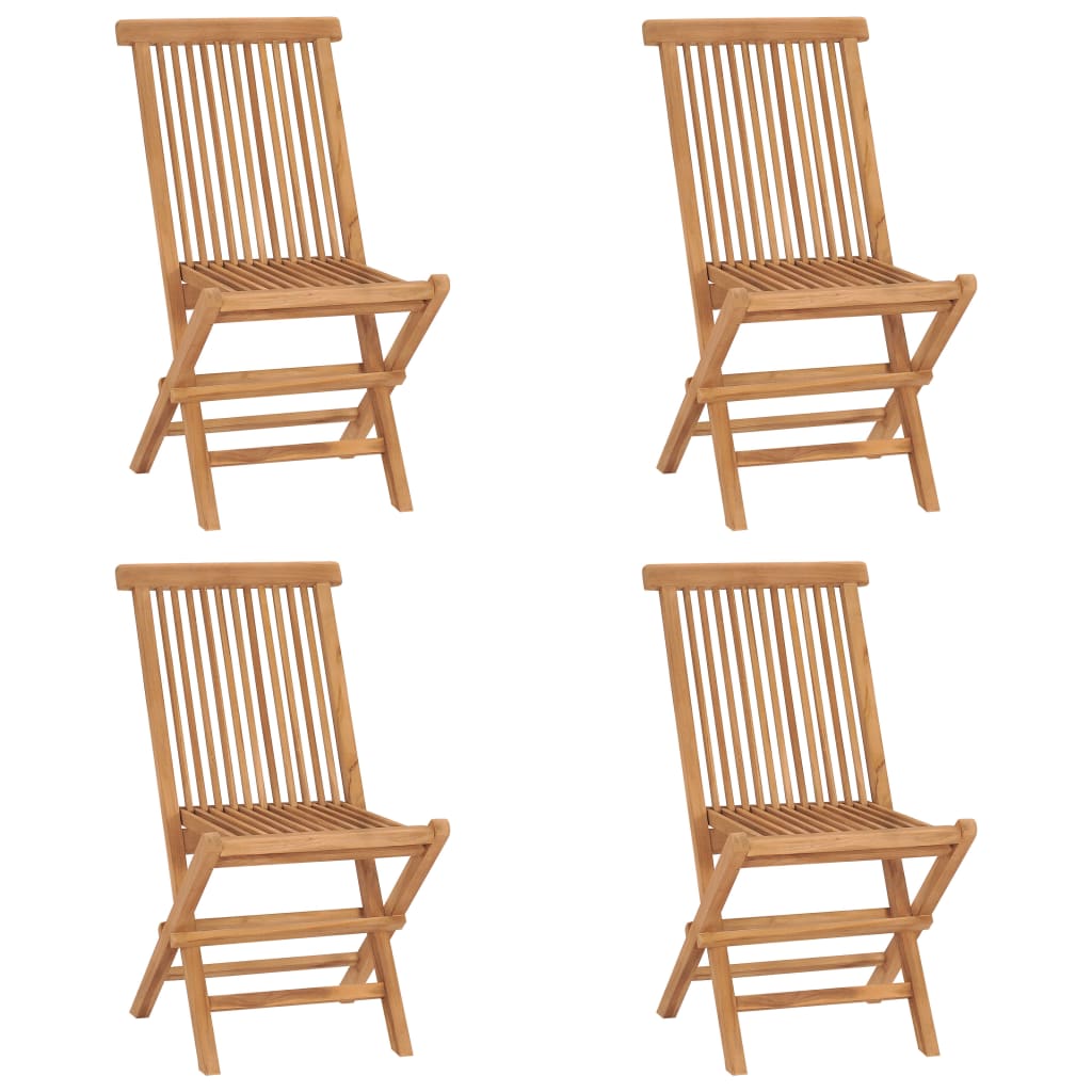 Set de mobilier de exterior pliabil, 5 piese, lemn masiv de tec