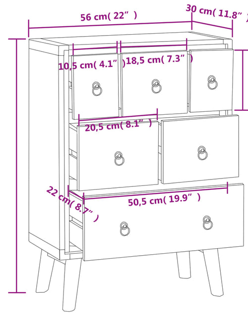 Încărcați imaginea în vizualizatorul Galerie, Comodă cu sertare, 56x30x80 cm, lemn masiv de tec
