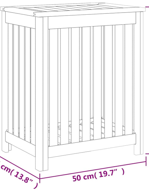 Încărcați imaginea în vizualizatorul Galerie, Coș de rufe, 50x35x60 cm, lemn masiv de tec
