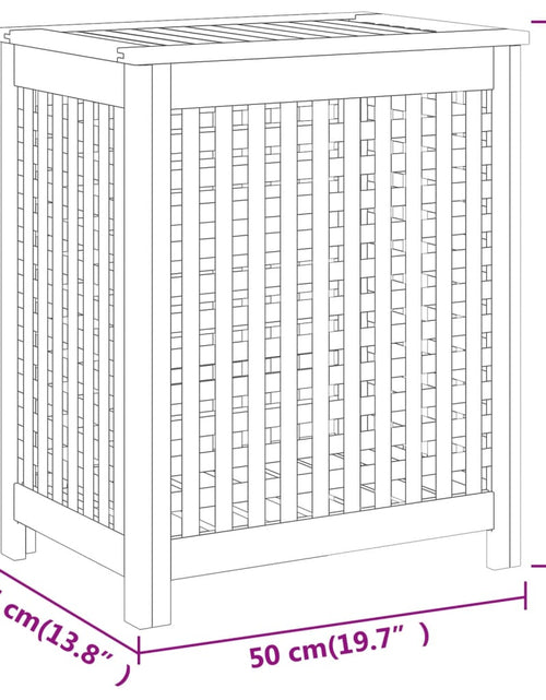 Загрузите изображение в средство просмотра галереи, Coș de rufe, 50x35x60 cm, lemn masiv de tec
