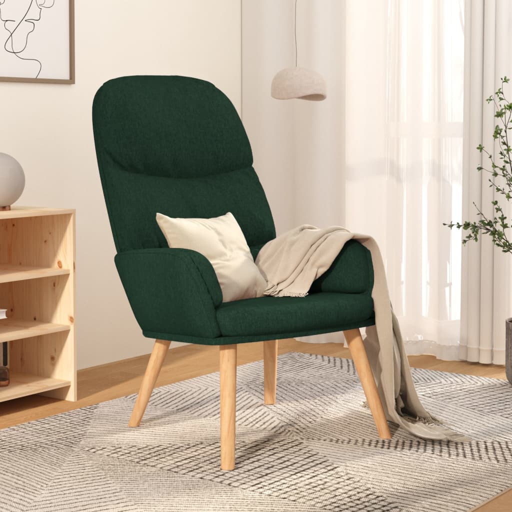 Scaun de relaxare, verde închis, material textil