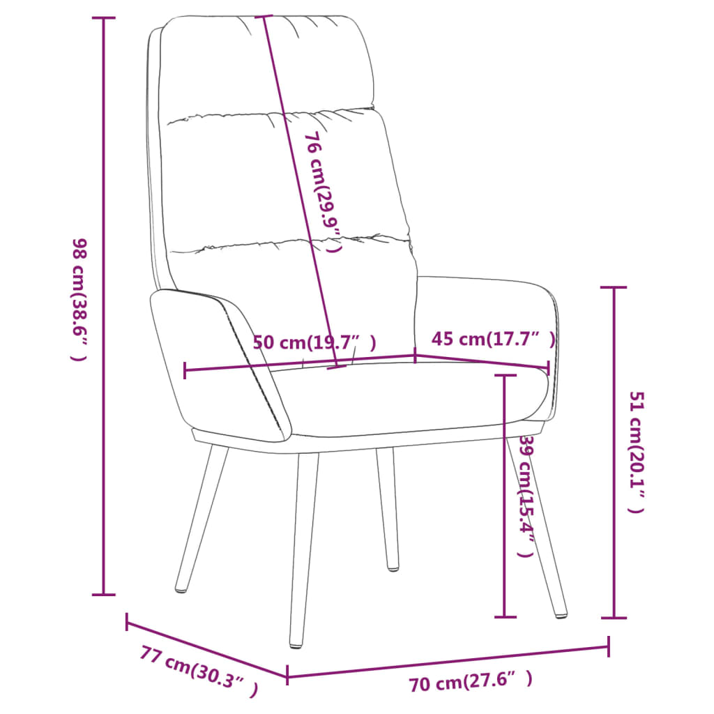 Scaun de relaxare, crem, material textil