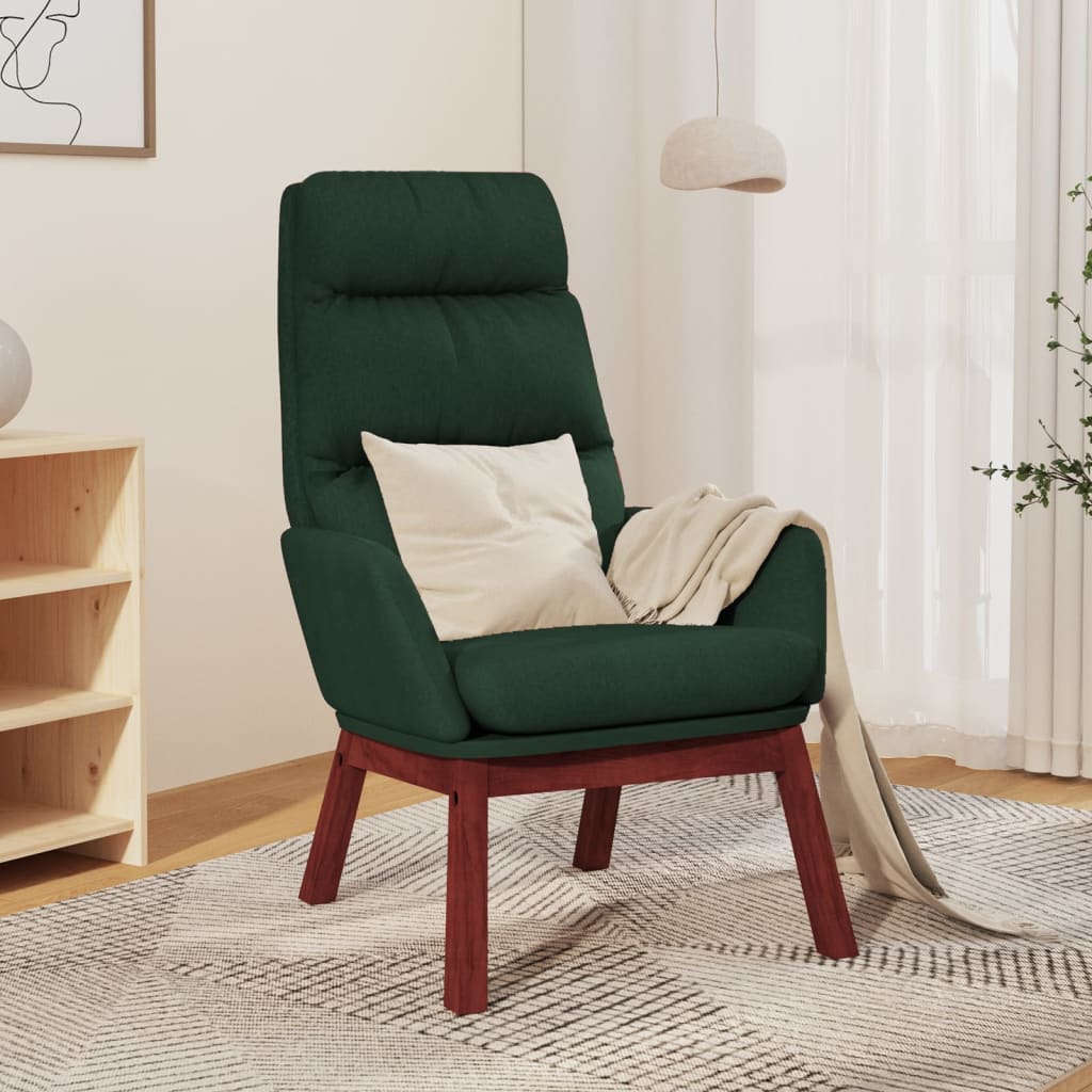 Scaun de relaxare, verde închis, material textil