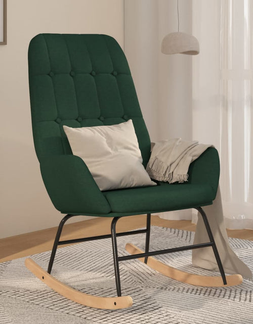 Загрузите изображение в средство просмотра галереи, Scaun balansoar, verde închis, material textil
