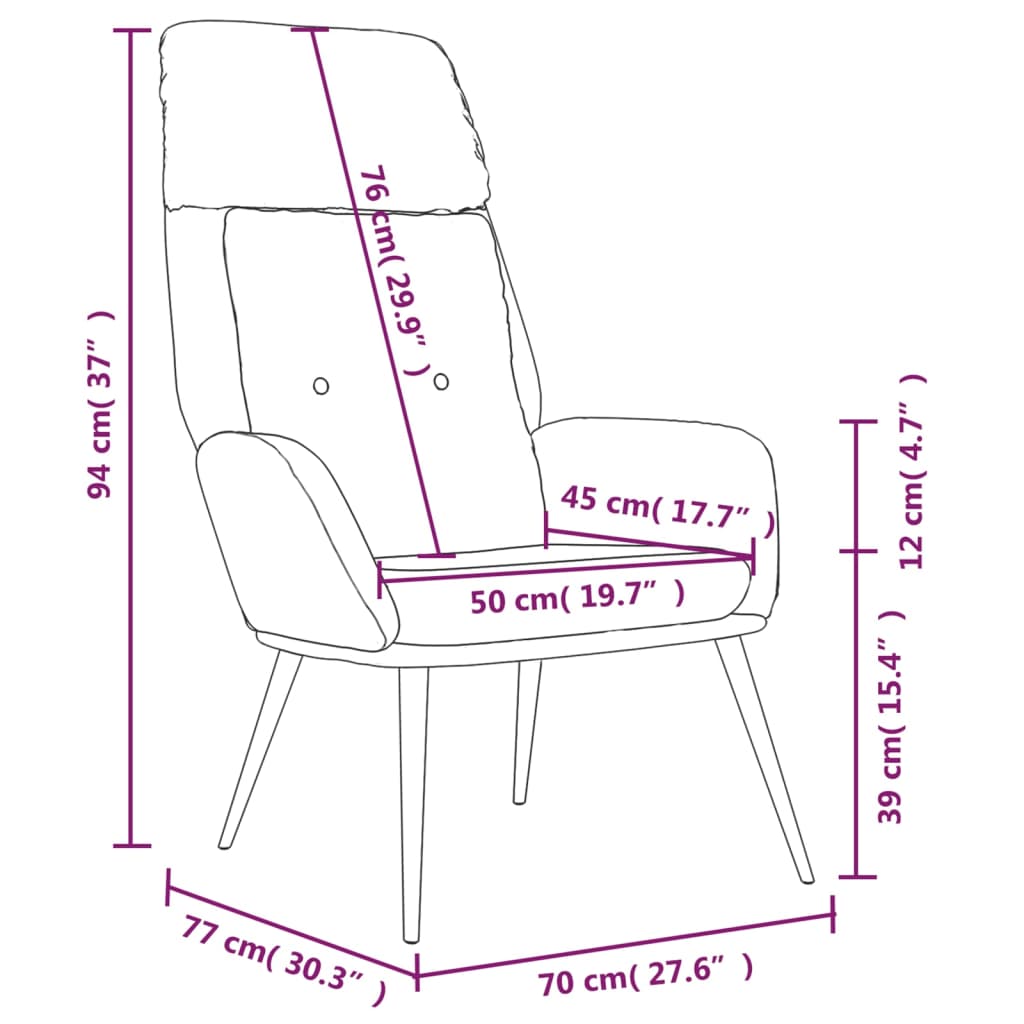 Scaun de relaxare, crem, piele întoarsă artificială