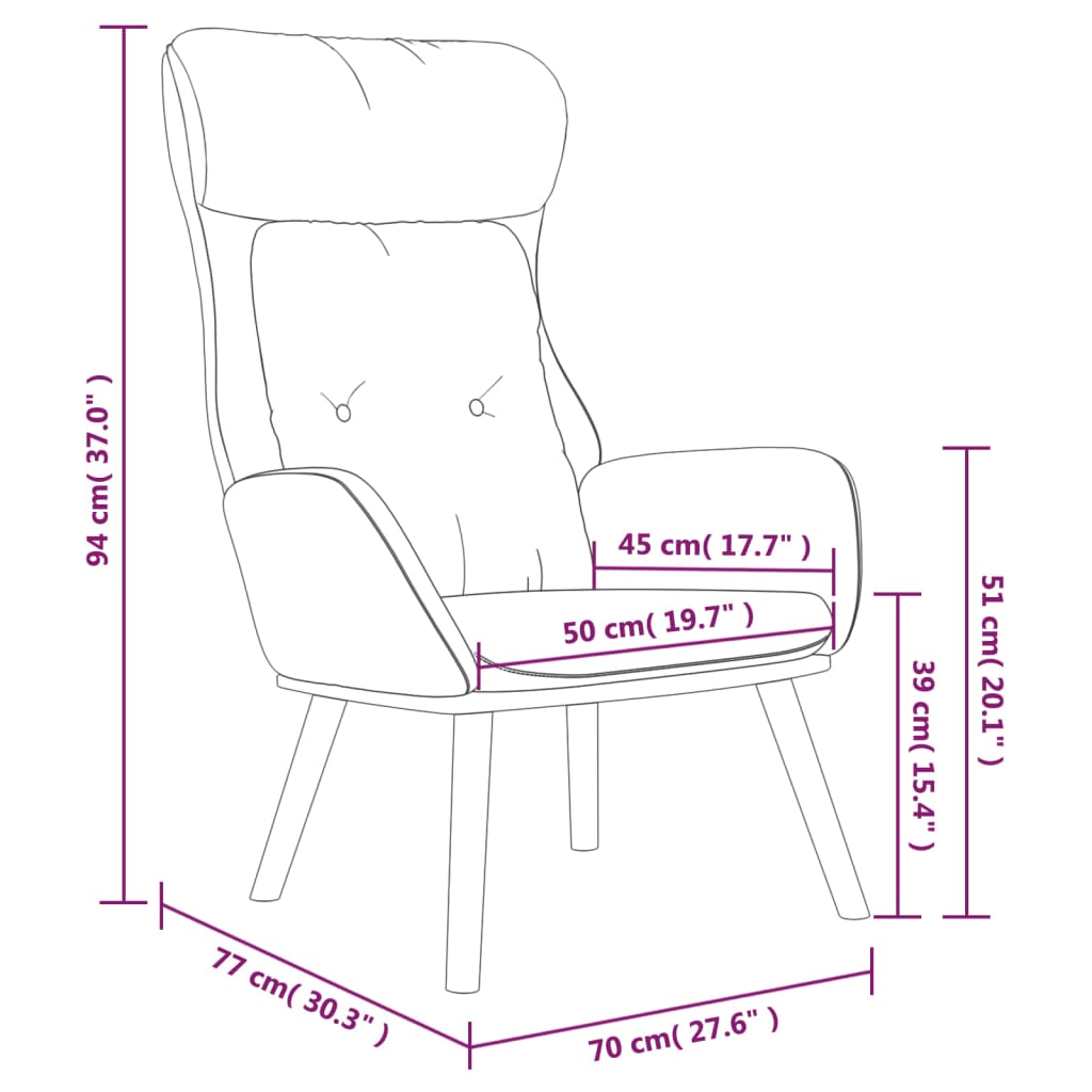 Scaun de relaxare, crem, material textil