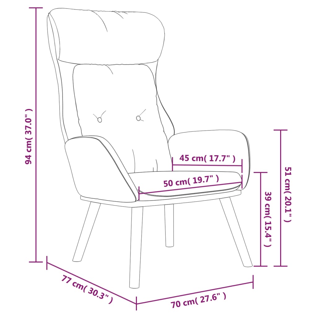 Scaun de relaxare, maro, catifea și PVC