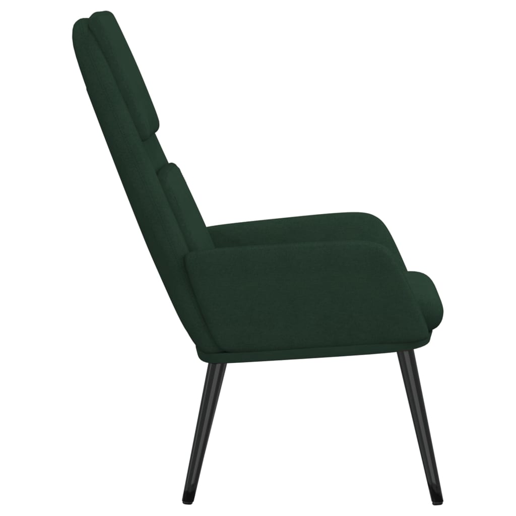 Scaun de relaxare, verde închis, material textil