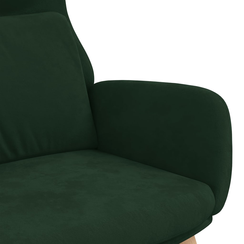 Scaun de relaxare, verde închis, catifea