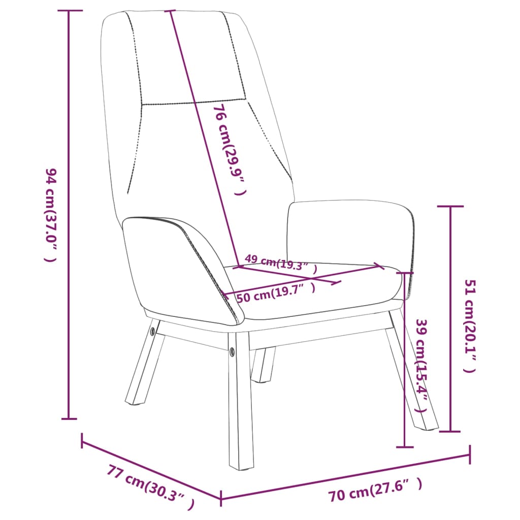 Scaun de relaxare, crem, material textil