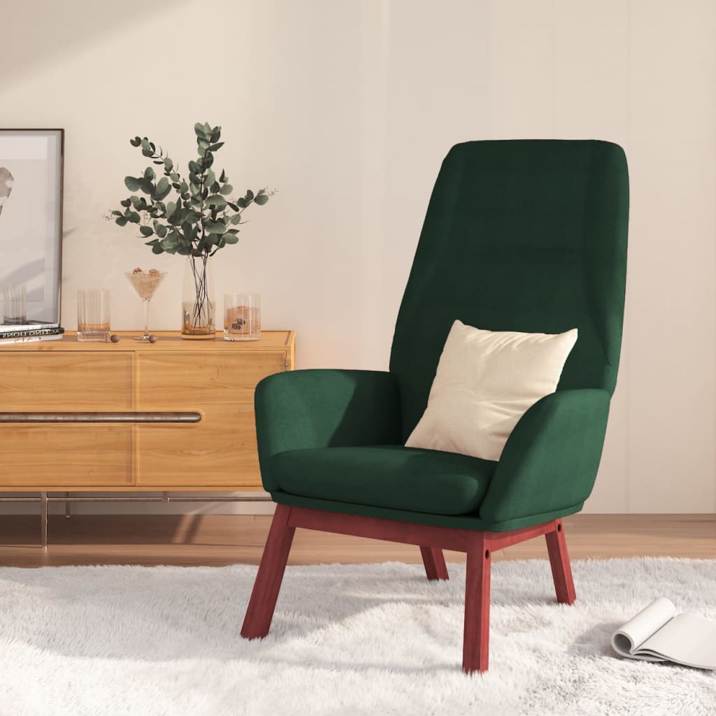 Scaun de relaxare, verde închis, material textil