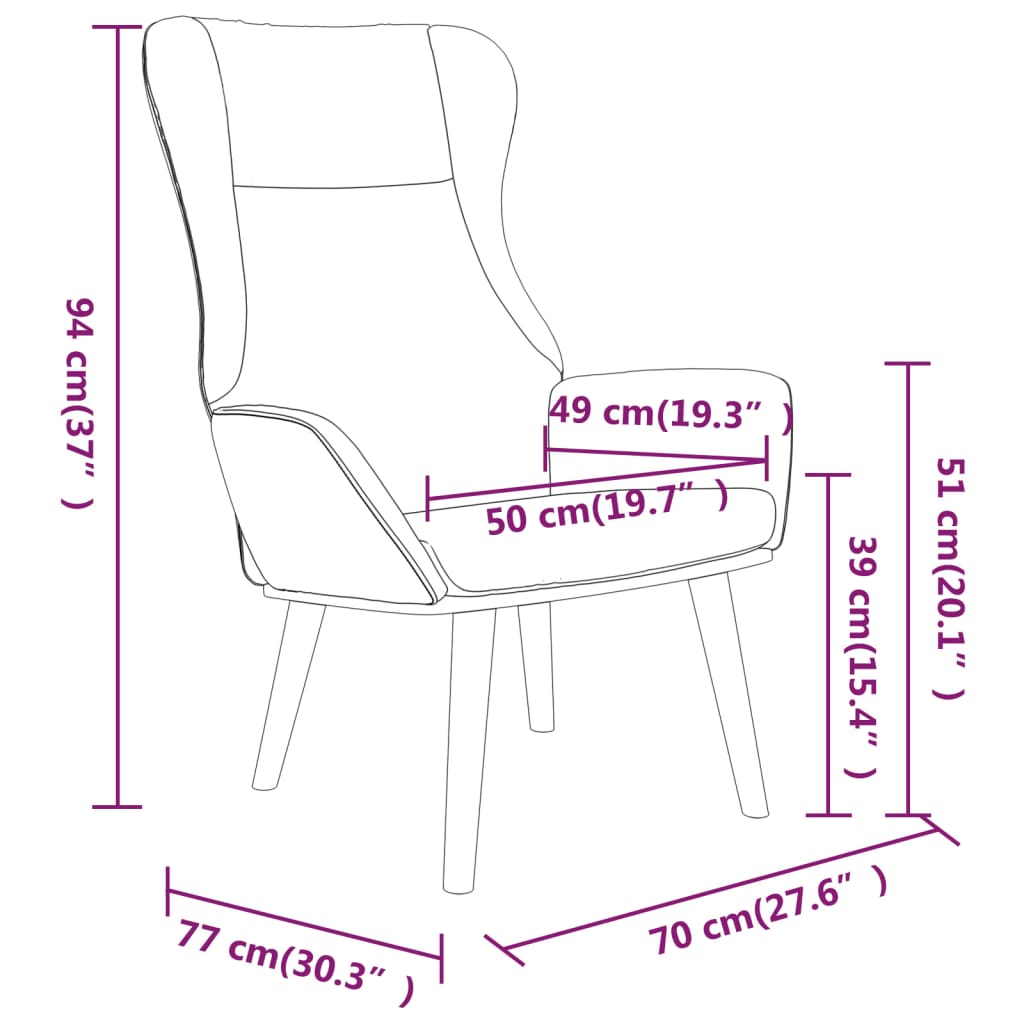 Scaun de relaxare, crem, material textil