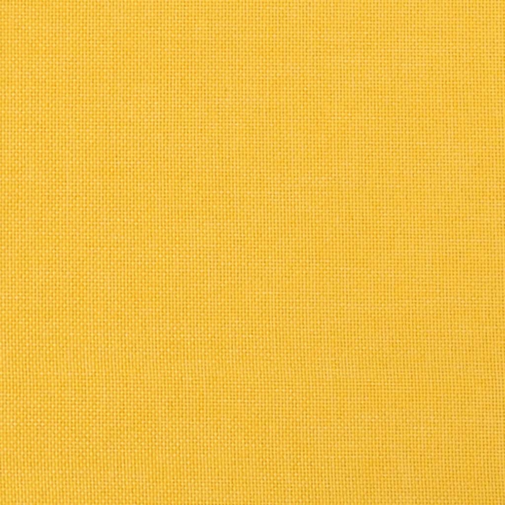 Taburet, galben muștar, 45x29,5x35 cm, textil și piele eco