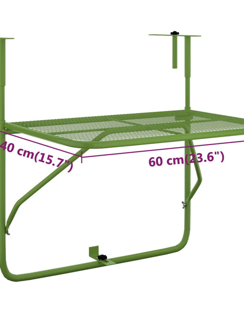 Загрузите изображение в средство просмотра галереи, Masă de balcon, verde, 60x40 cm, oțel

