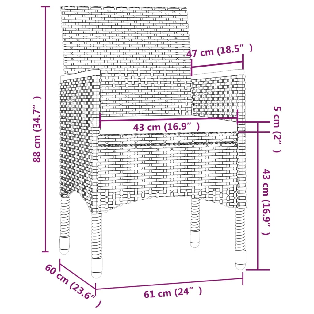 Set mobilier de grădină cu perne, 7 piese, gri, poliratan