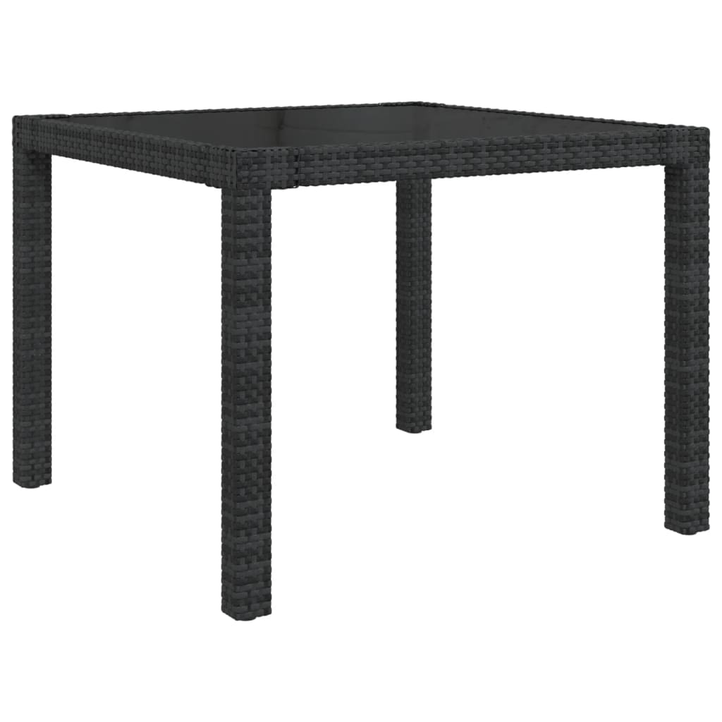 Set mobilier de exterior cu perne, 5 piese, negru, poliratan