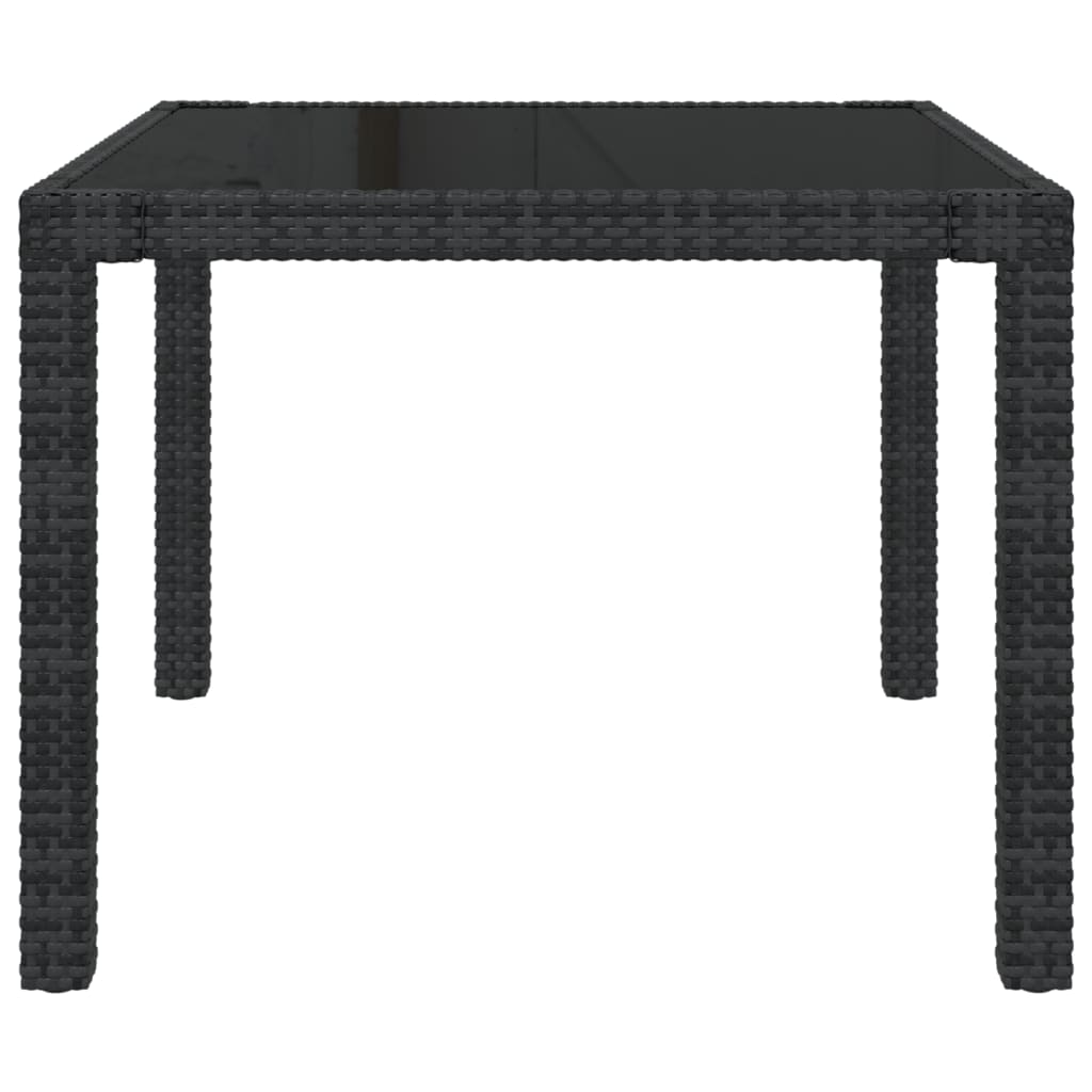 Set mobilier de exterior cu perne, 5 piese, negru, poliratan