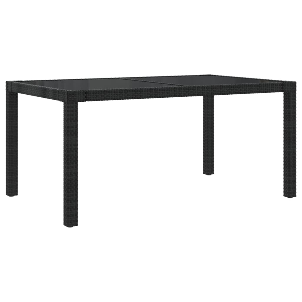 Set mobilier de exterior cu perne, 5 piese, negru, poliratan