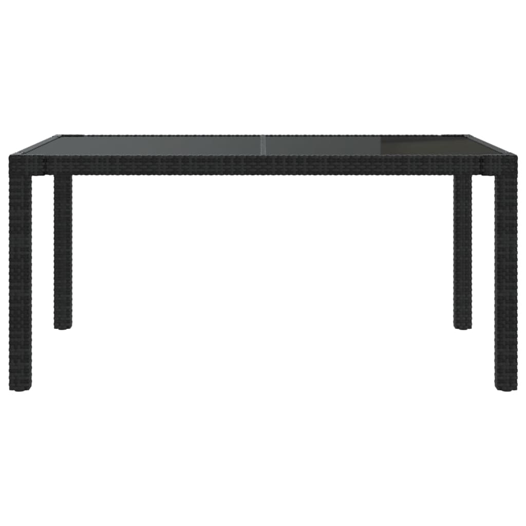 Set mobilier de exterior cu perne, 5 piese, negru, poliratan