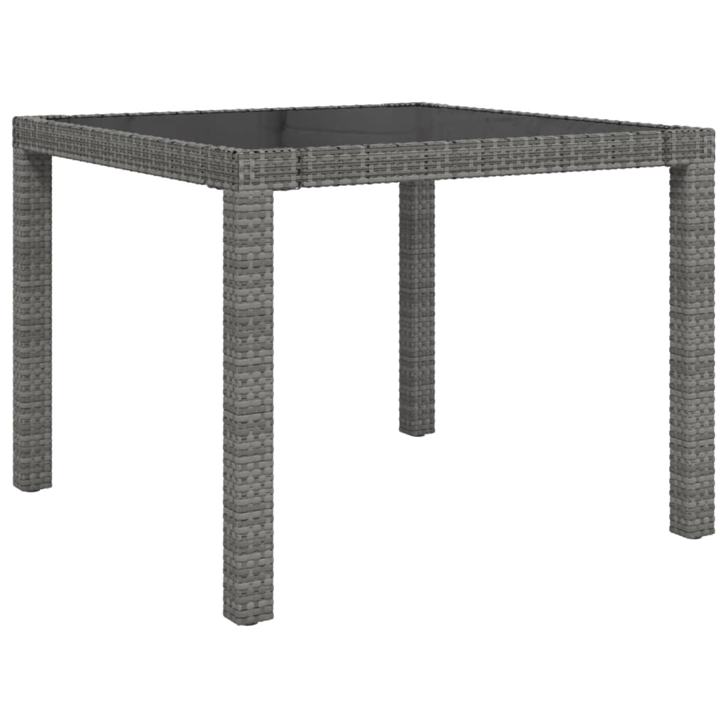 Set mobilier exterior cu perne, 3 piese, negru/gri, poliratan