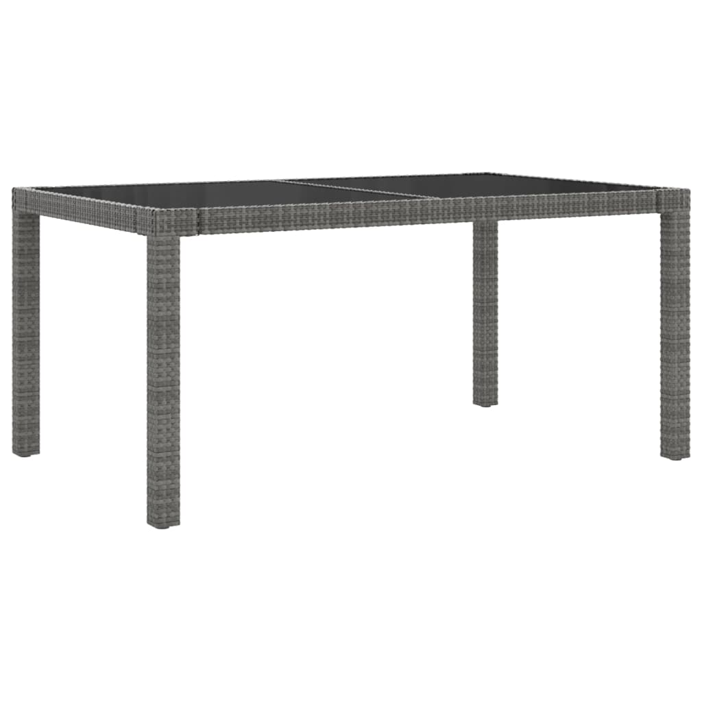 Set mobilier exterior cu perne, 7 piese, negru/gri, poliratan