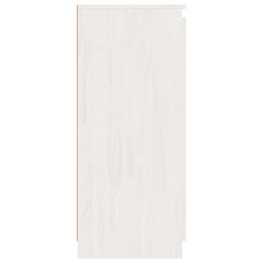 Dulapuri laterale, 3 buc., alb, lemn masiv de pin