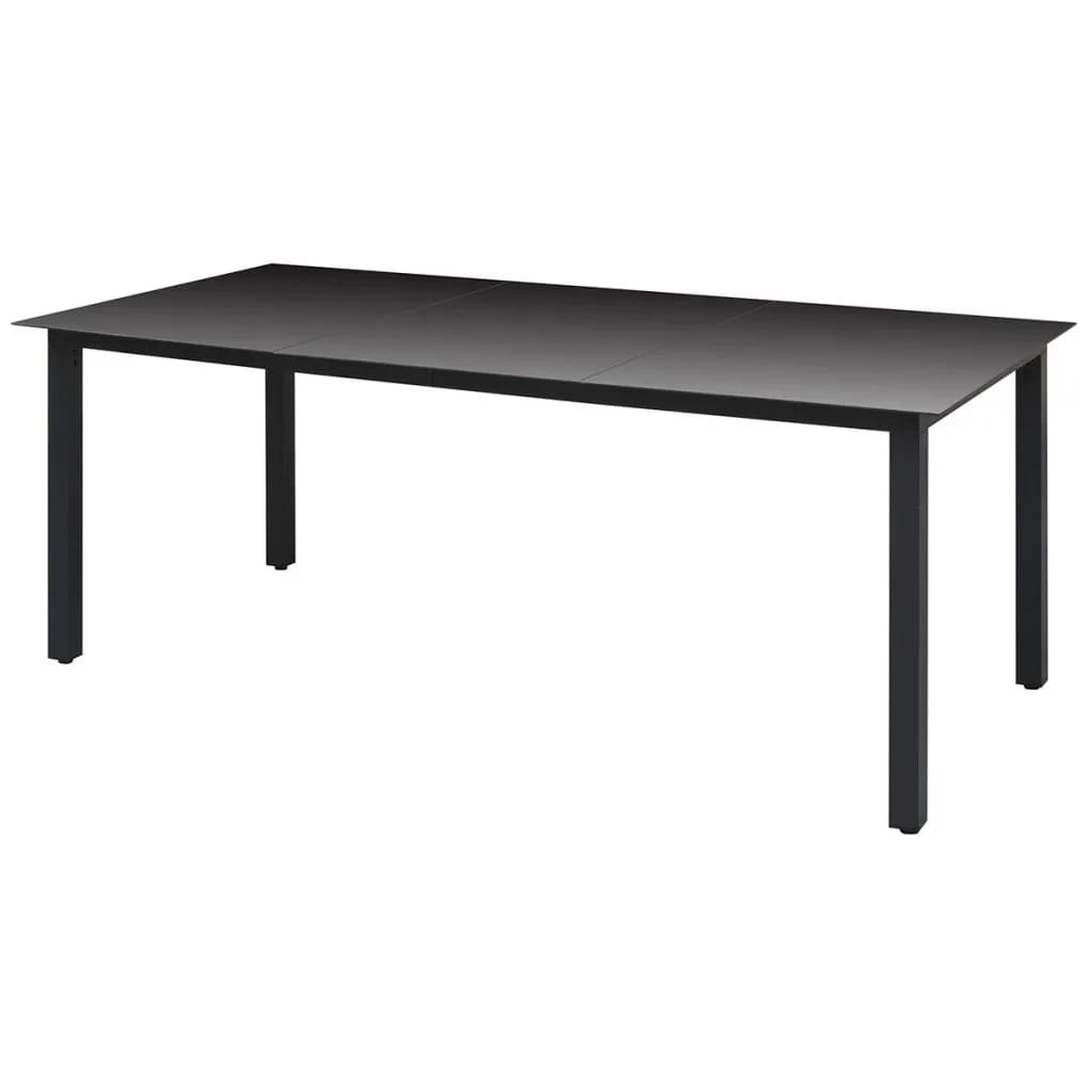 Set mobilier de grădină cu perne, 7 piese, negru, poliratan