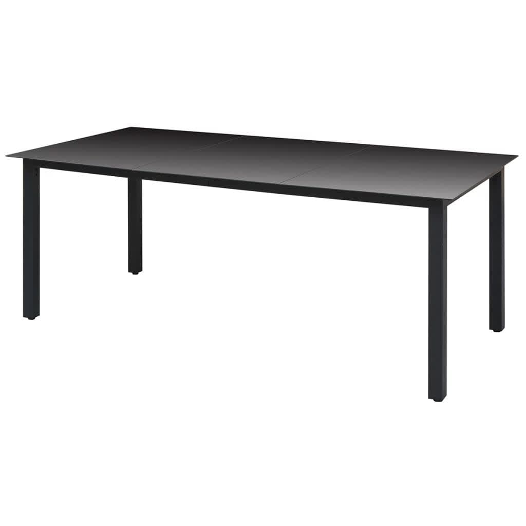 Set mobilier de grădină cu perne, 9 piese, negru, poliratan