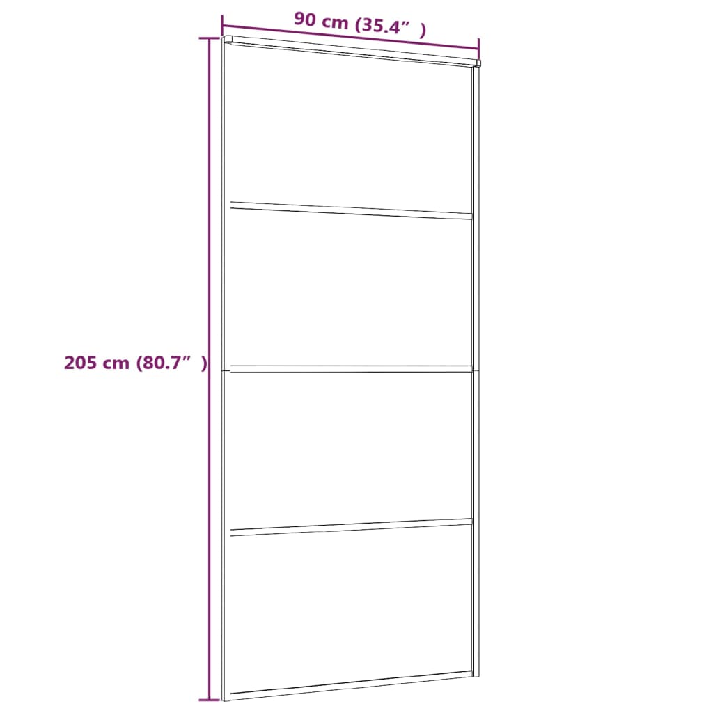 Ușă glisantă, alb, 90x205 cm, sticlă ESG mată și aluminiu