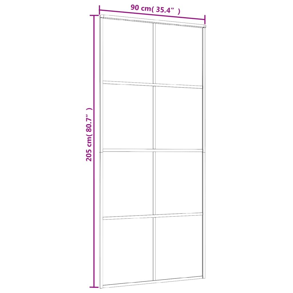 Ușă glisantă, alb, 90x205 cm, sticlă ESG și aluminiu