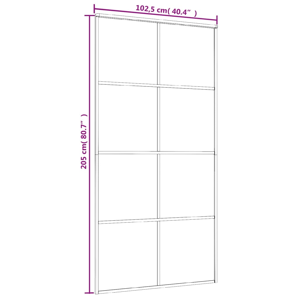 Ușă glisantă, alb, 102,5x205 cm, sticlă ESG și aluminiu