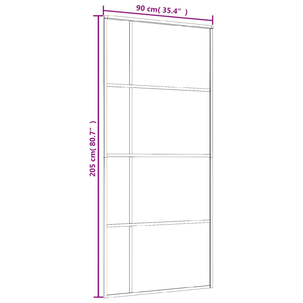 Ușă glisantă, alb, 90x205 cm, sticlă ESG și aluminiu