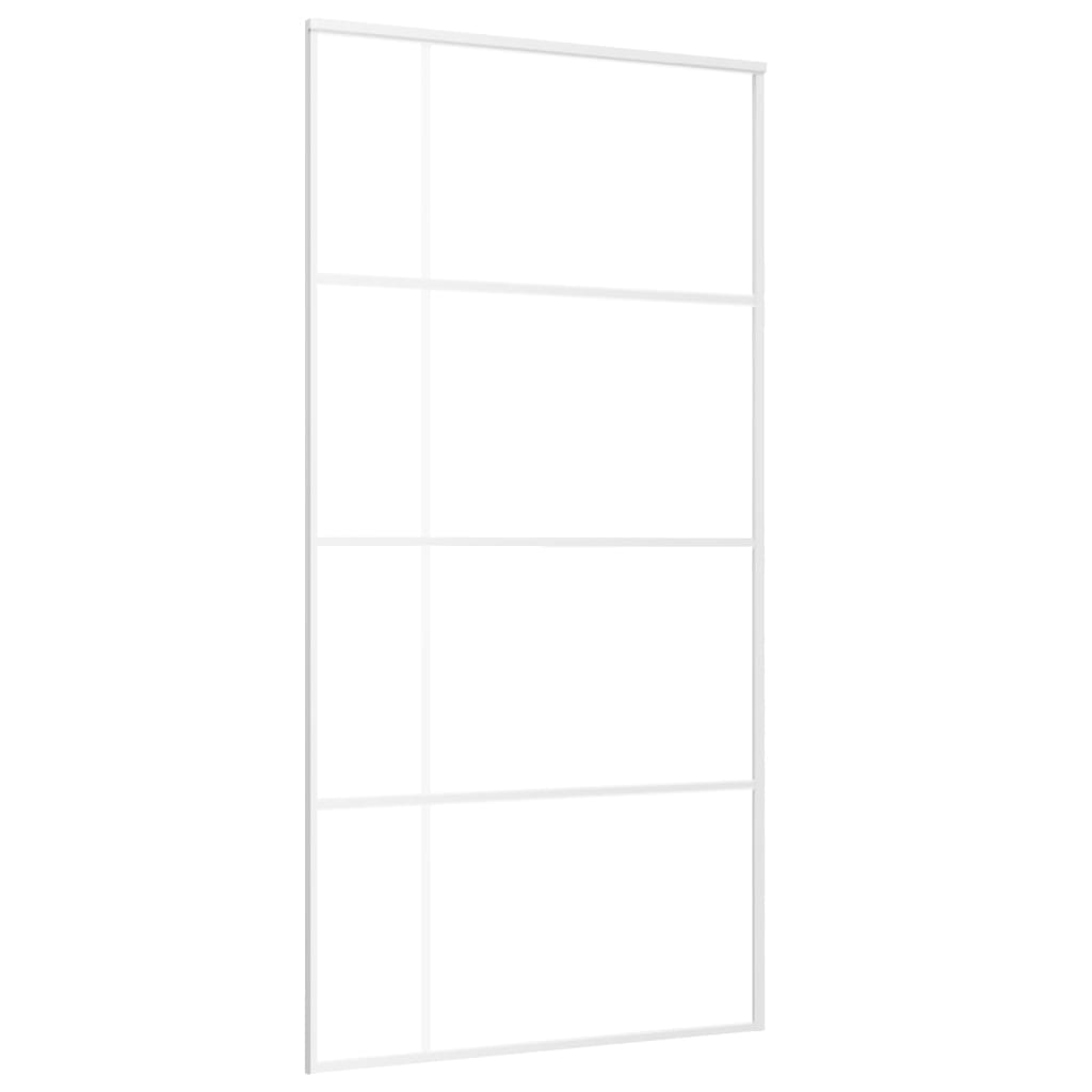 Ușă glisantă, alb, 102,5x205 cm, sticlă ESG și aluminiu