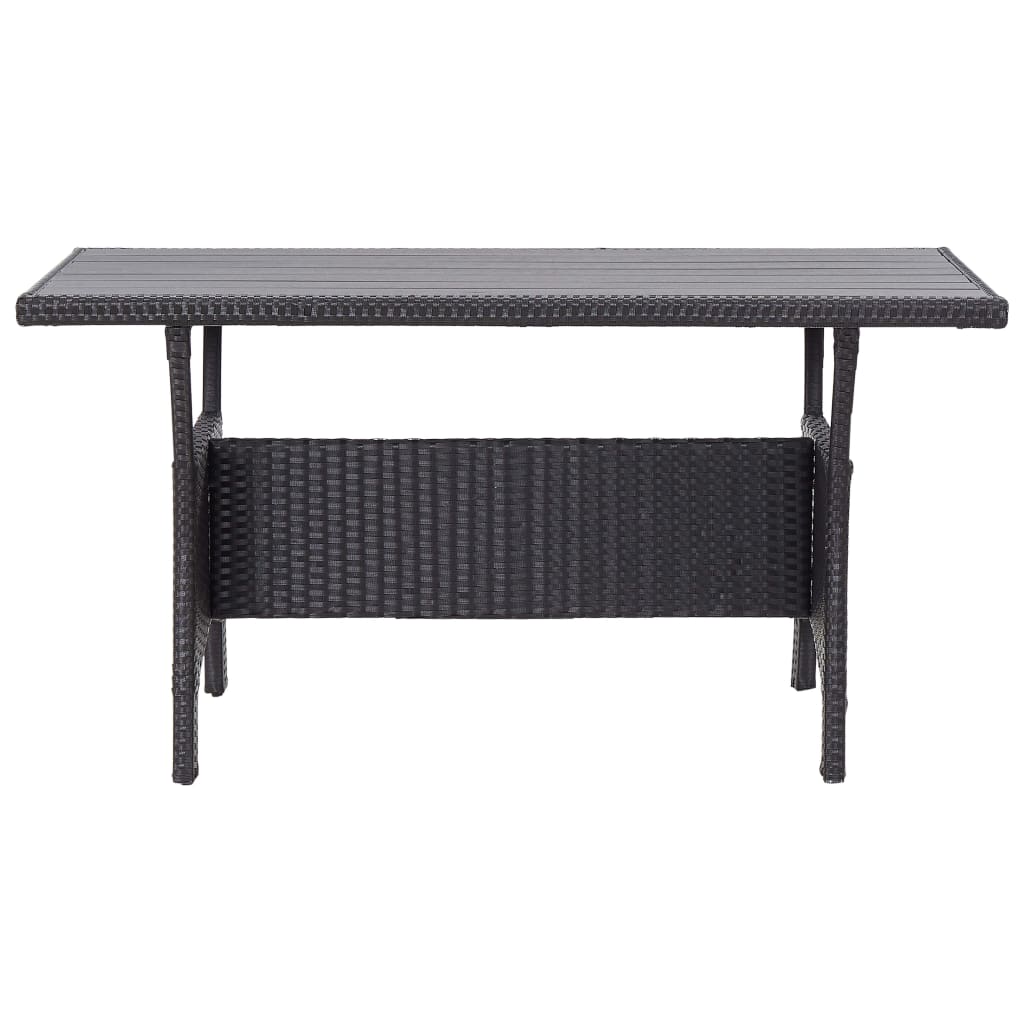 Set mobilier de grădină, 3 piese, perne negre, poliratan