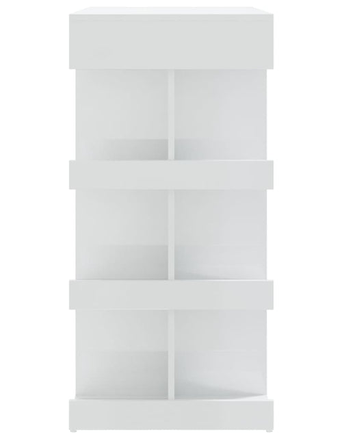 Încărcați imaginea în vizualizatorul Galerie, Masă bar cu raft depozitare alb extralucios 100x50x101,5 cm PAL
