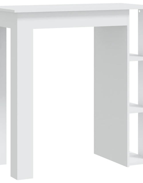 Încărcați imaginea în vizualizatorul Galerie, Masă de bar cu raft, alb, 102x50x103,5 cm, PAL
