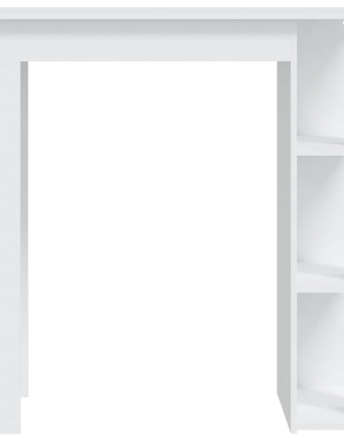 Încărcați imaginea în vizualizatorul Galerie, Masă de bar cu raft, alb, 102x50x103,5 cm, PAL
