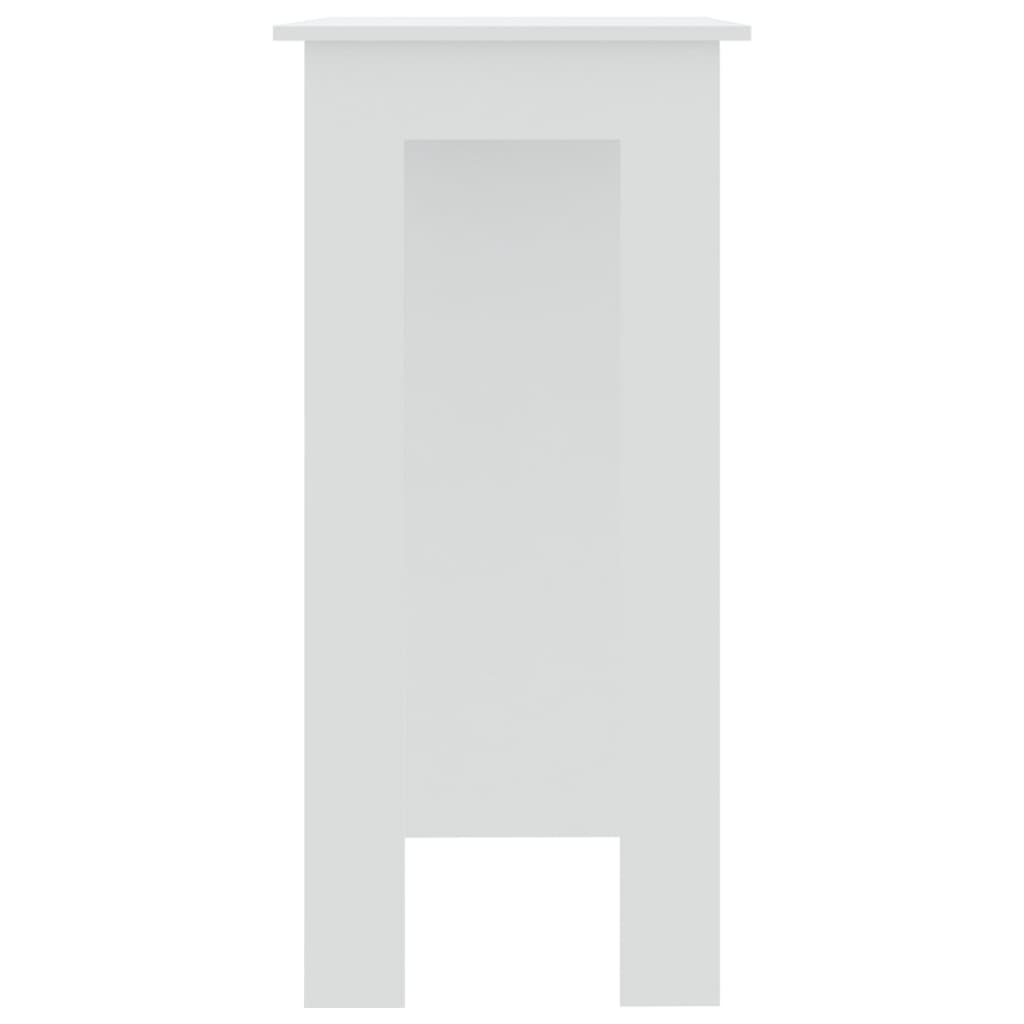 Masă de bar cu raft, alb, 102x50x103,5 cm, PAL
