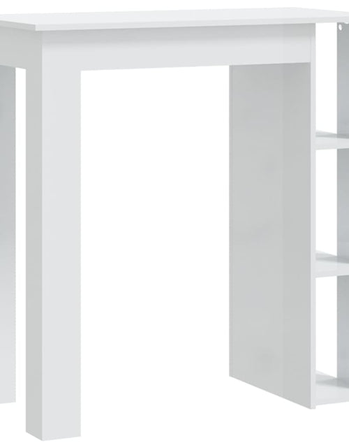 Încărcați imaginea în vizualizatorul Galerie, Masă de bar cu raft, alb extralucios, 102x50x103,5 cm, PAL
