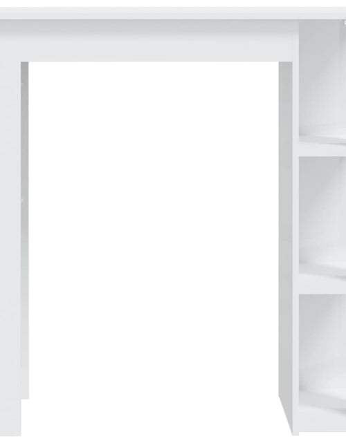 Încărcați imaginea în vizualizatorul Galerie, Masă de bar cu raft, alb extralucios, 102x50x103,5 cm, PAL
